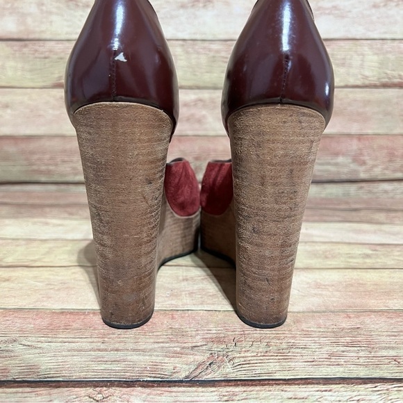 Chloe Red Suede Platform Heels - Picture 3 of 8